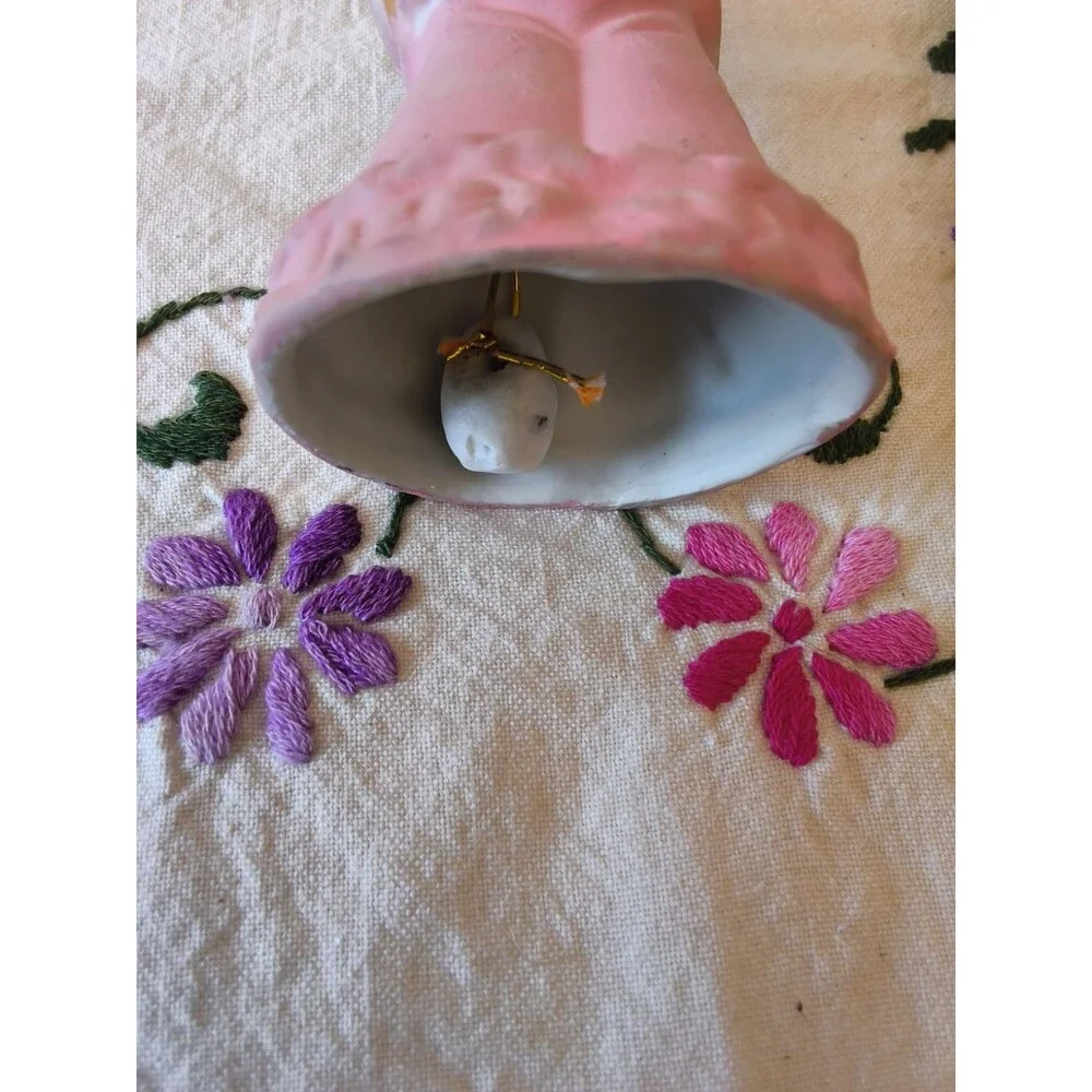 Vintage 1978 Jasco Adorabelles Bisque Porcelain Yawning Gir Teddy Bear Bell